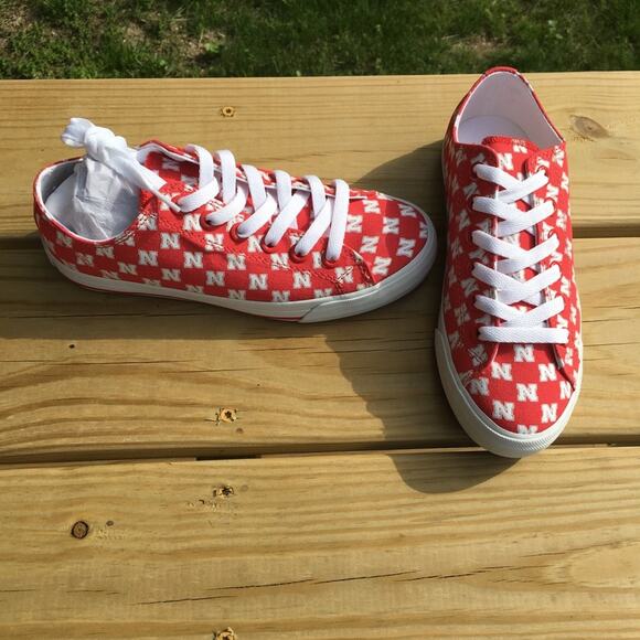 Row One Nebraska Cornhuskers Sneakers Red White 6 - Picture 4 of 16